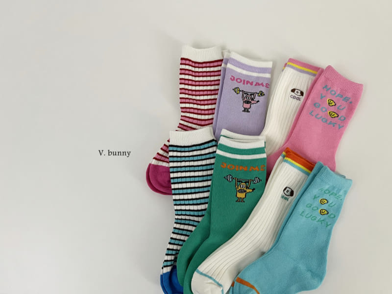 V Bunny - Korean Baby Fashion - #babyfever - Join Socks Set - 4