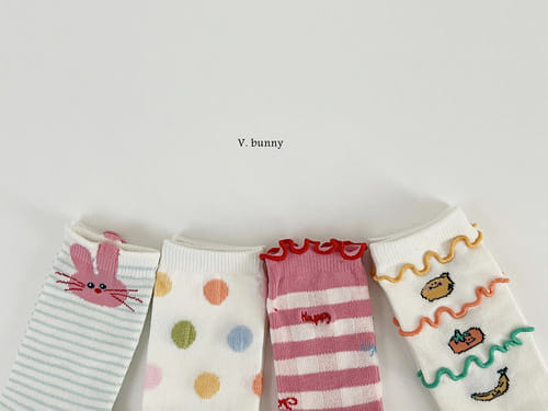 V Bunny - Korean Baby Fashion - #babyootd - Banana Socks Set - 2