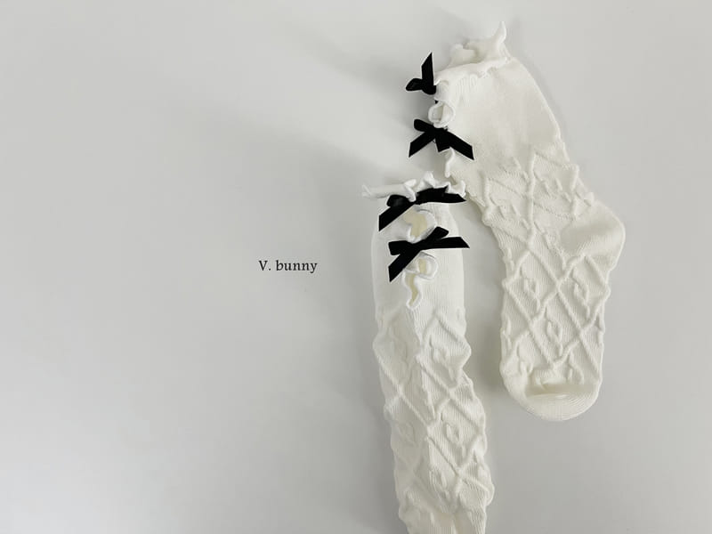 V Bunny - Korean Baby Fashion - #babyootd - Terry Ribbon Socks Set - 9