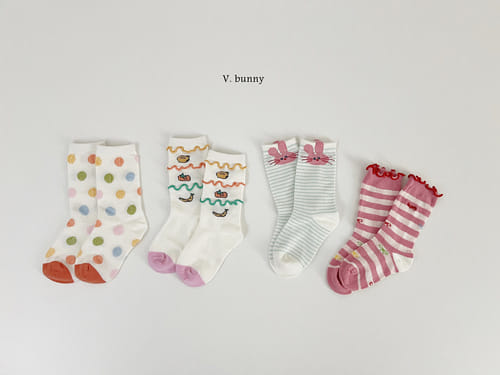 V Bunny - Korean Baby Fashion - #babyoutfit - Banana Socks Set - 4