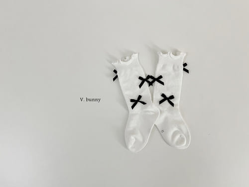 V Bunny - Korean Baby Fashion - #babyoutfit - Point Ribbon Socks Set