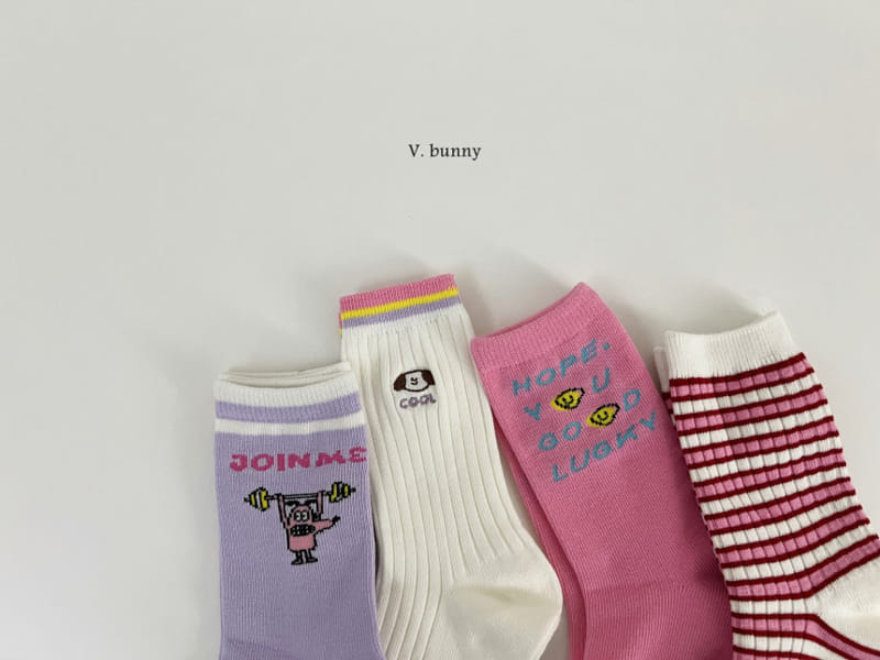 V Bunny - Korean Baby Fashion - #babyoutfit - Join Socks Set - 9