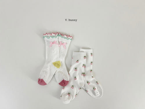 V Bunny - Korean Baby Fashion - #babyoutfit - Pring Pring Socks Set - 4