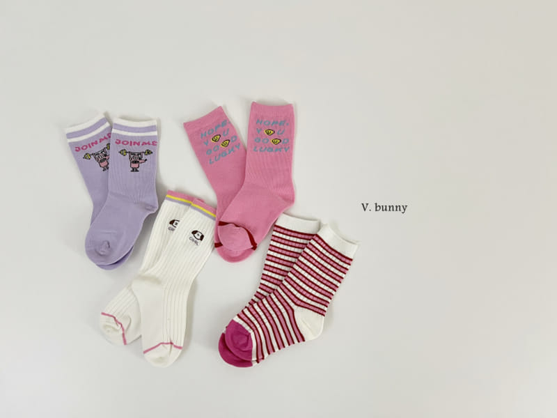 V Bunny - Korean Baby Fashion - #babywear - Join Socks Set - 10