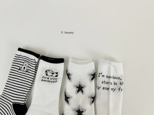 V Bunny - Korean Baby Fashion - #onlinebabyboutique - Star Star Socks Set - 8