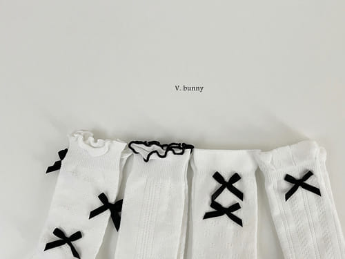 V Bunny - Korean Baby Fashion - #babywear - Point Ribbon Socks Set - 4