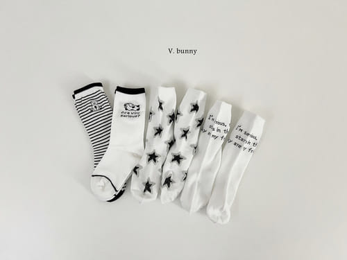 V Bunny - Korean Baby Fashion - #onlinebabyshop - Star Star Socks Set - 9