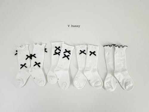 V Bunny - Korean Baby Fashion - #onlinebabyshop - Point Ribbon Socks Set - 5