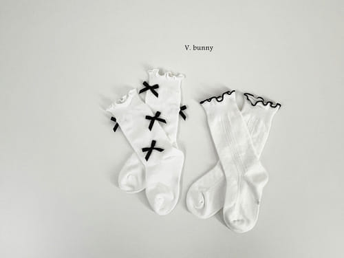 V Bunny - Korean Baby Fashion - #smilingbaby - Point Ribbon Socks Set - 6