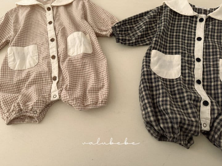 Valu Bebe - Korean Baby Fashion - #babyboutique - Check Collar Body Suit - 9