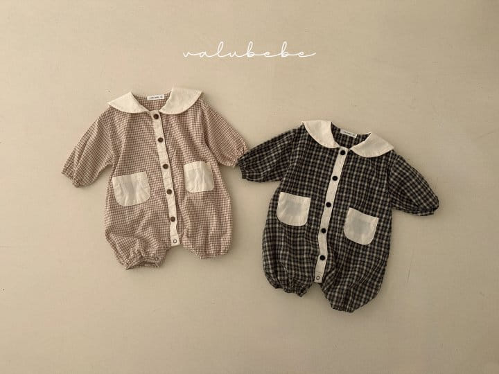 Valu Bebe - Korean Baby Fashion - #babylifestyle - Check Collar Body Suit