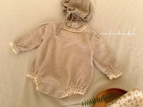 Valu Bebe - Korean Baby Fashion - #babyootd - Waffle Lace Body Suit - 6