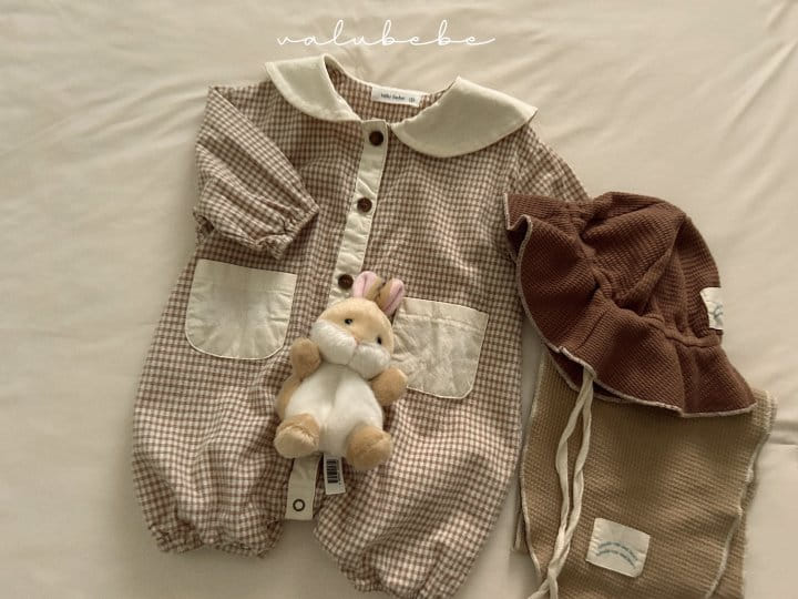 Valu Bebe - Korean Baby Fashion - #babyoutfit - Check Collar Body Suit - 5