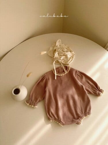 Valu Bebe - Korean Baby Fashion - #babyoutfit - Waffle Lace Body Suit - 7