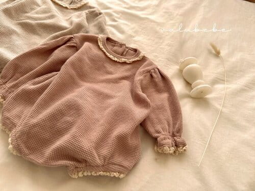 Valu Bebe - Korean Baby Fashion - #babyoutfit - Waffle Lace Body Suit - 8