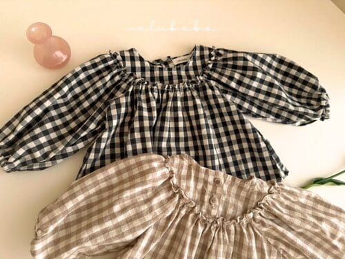 Valu Bebe - Korean Baby Fashion - #babyoutfit - Check Blouse - 4