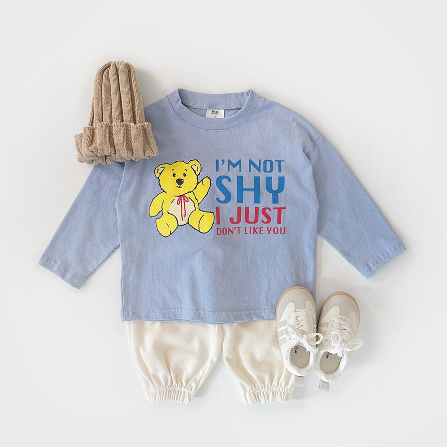 Whitesketchbook - Korean Children Fashion - #Kfashion4kids - Shy Bear Tee - 3