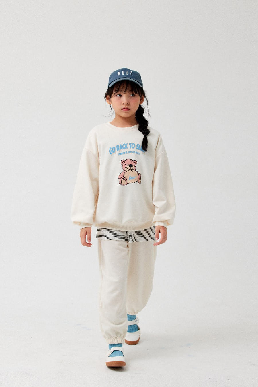 Whitesketchbook - Korean Children Fashion - #minifashionista - Sleeping Bear Top Bottom Set - 8