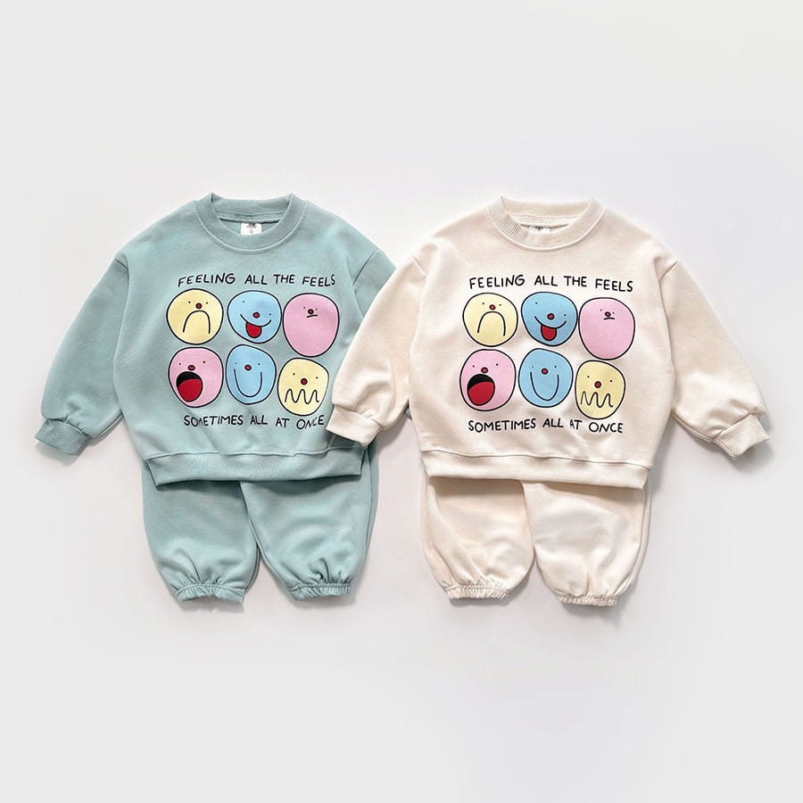 Whitesketchbook - Korean Children Fashion - #todddlerfashion - Color Pace Top Bottom Set