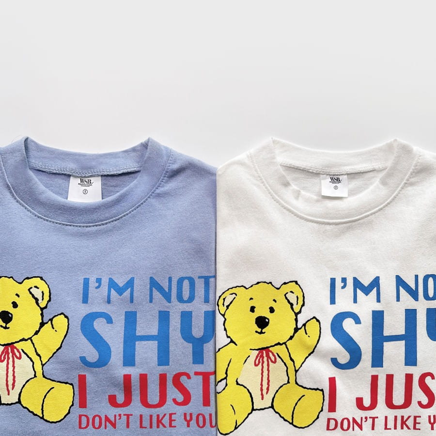 Whitesketchbook - Korean Children Fashion - #toddlerclothing - Shy Bear Tee - 9