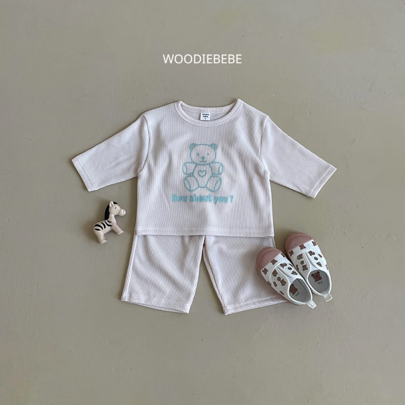 Woodie - Korean Children Fashion - #childofig - Spring Uni Top Bottom Set - 4