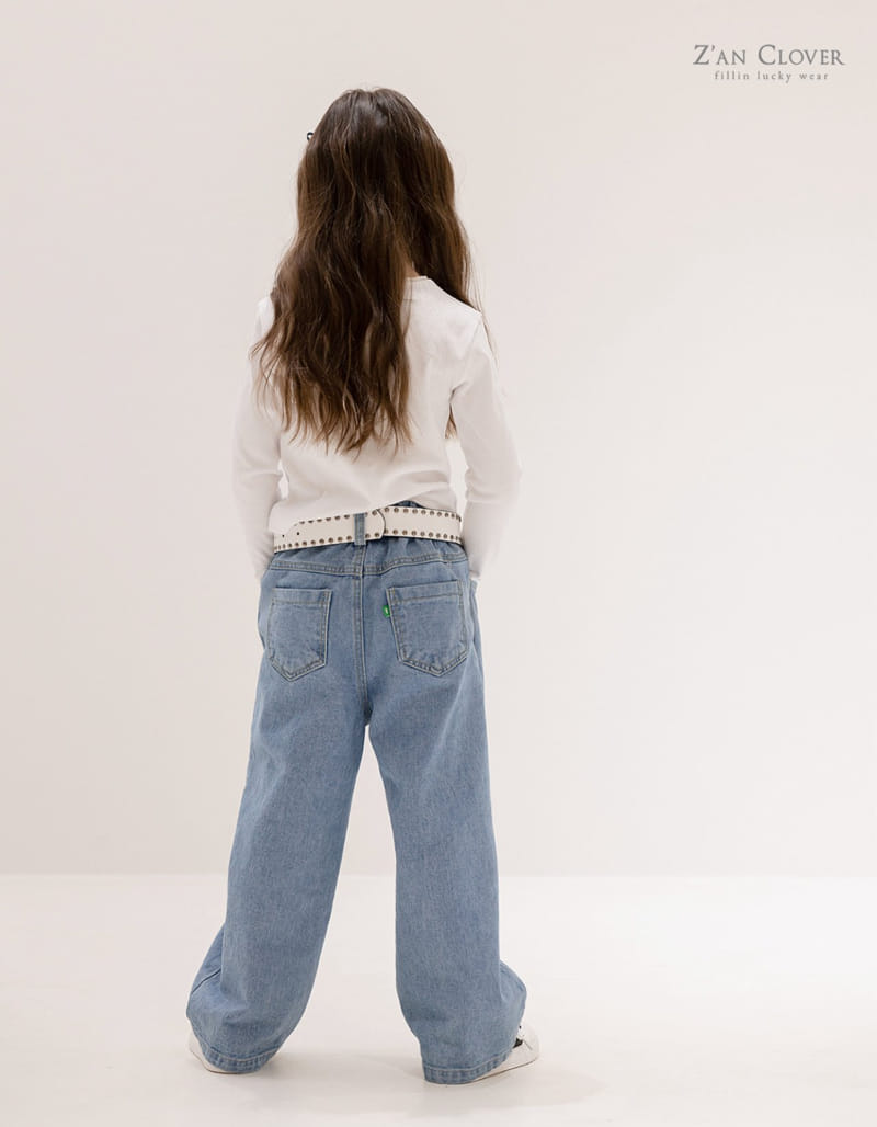 Zan Clover - Korean Children Fashion - #kidzfashiontrend - Pearl Denim Pants - 4