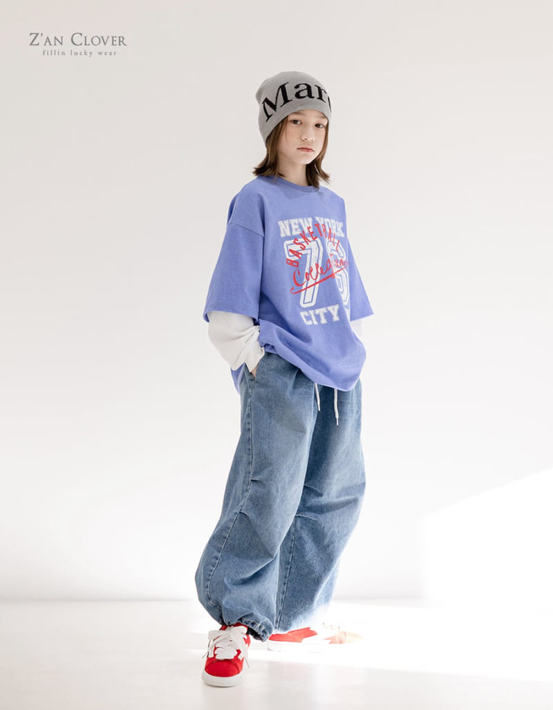 Zan Clover - Korean Children Fashion - #childrensboutique - Balloon Fit Denim Pants - 11