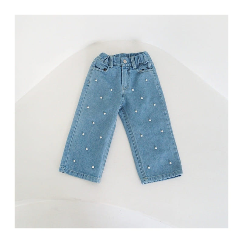 Zan Clover - Korean Children Fashion - #kidsshorts - Pearl Denim Pants