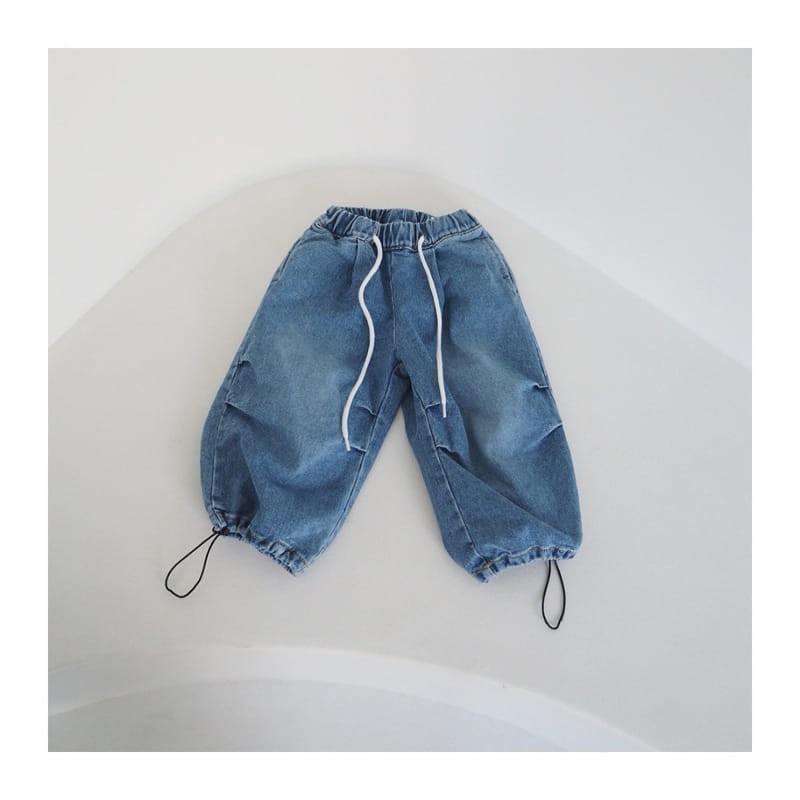 Zan Clover - Korean Children Fashion - #kidzfashiontrend - Balloon Fit Denim Pants