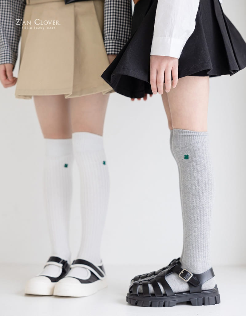 Zan Clover - Korean Children Fashion - #littlefashionista - Clover Over Knee Socks - 2