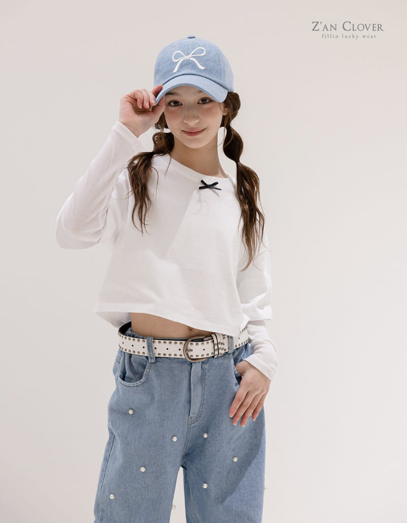 Zan Clover - Korean Children Fashion - #stylishchildhood - Pearl Denim Pants - 11