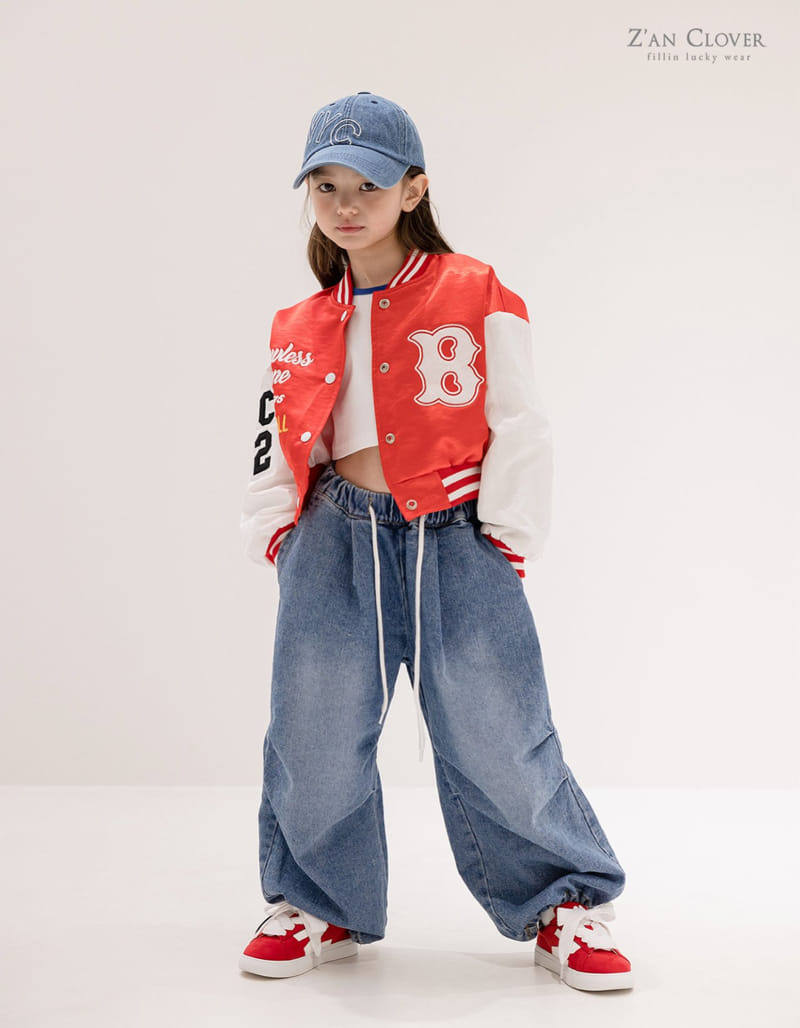 Zan Clover - Korean Children Fashion - #toddlerclothing - Balloon Fit Denim Pants - 8