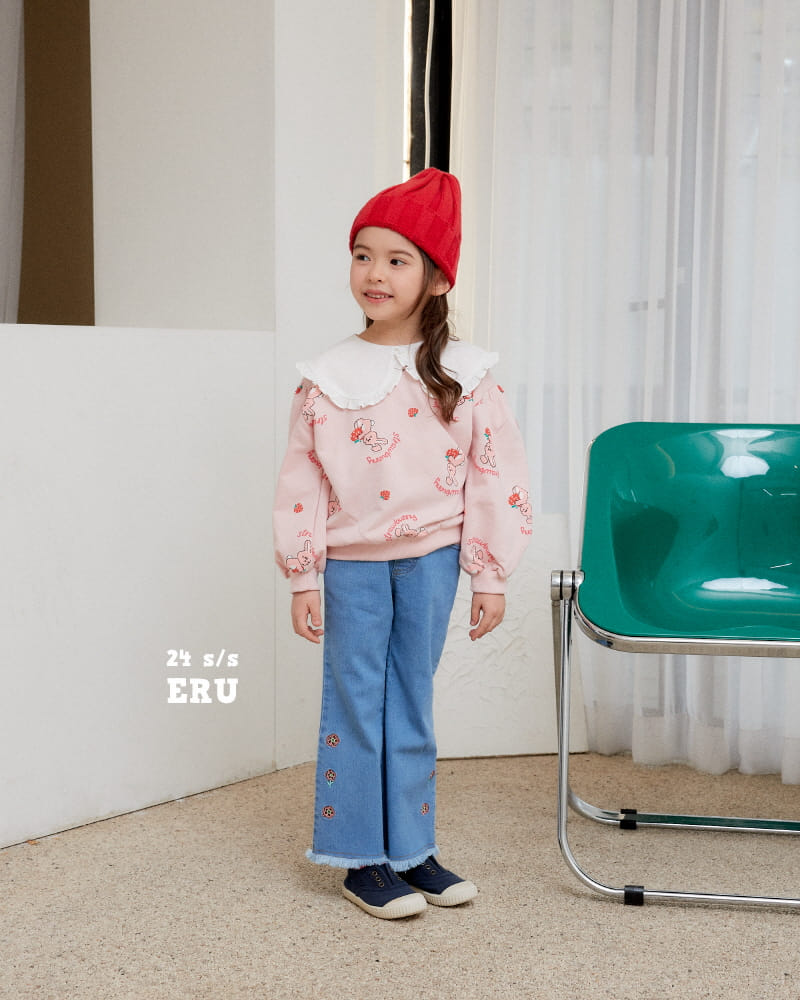 e.ru - Korean Children Fashion - #Kfashion4kids - Denim Span Rose Pants - 3