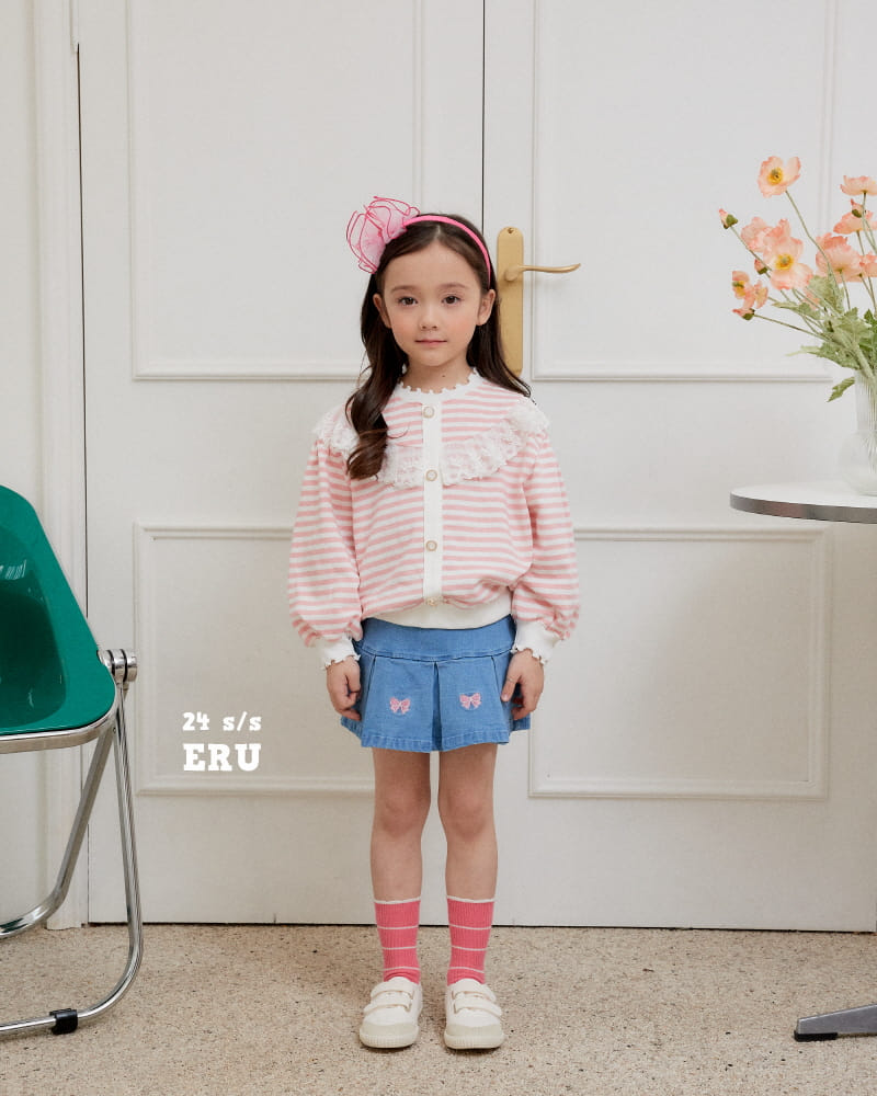 e.ru - Korean Children Fashion - #childrensboutique - Denim Span Ribbon Skirt - 9