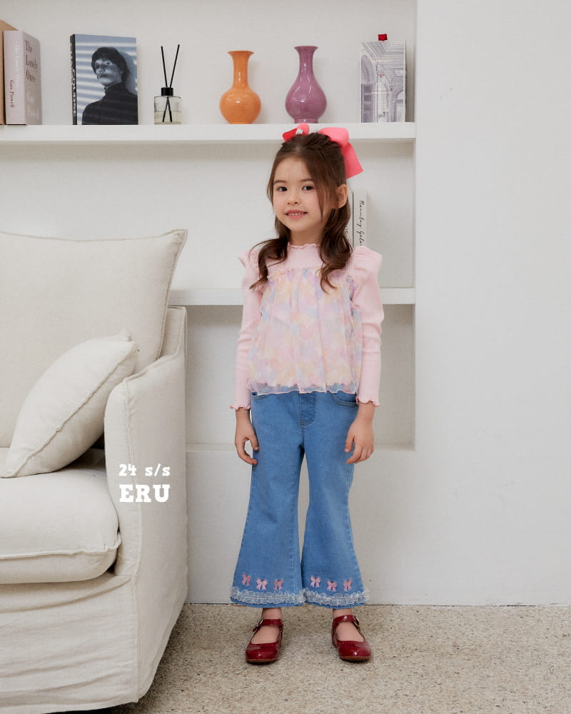 e.ru - Korean Children Fashion - #kidsshorts - Denim Span Ribbon Pants