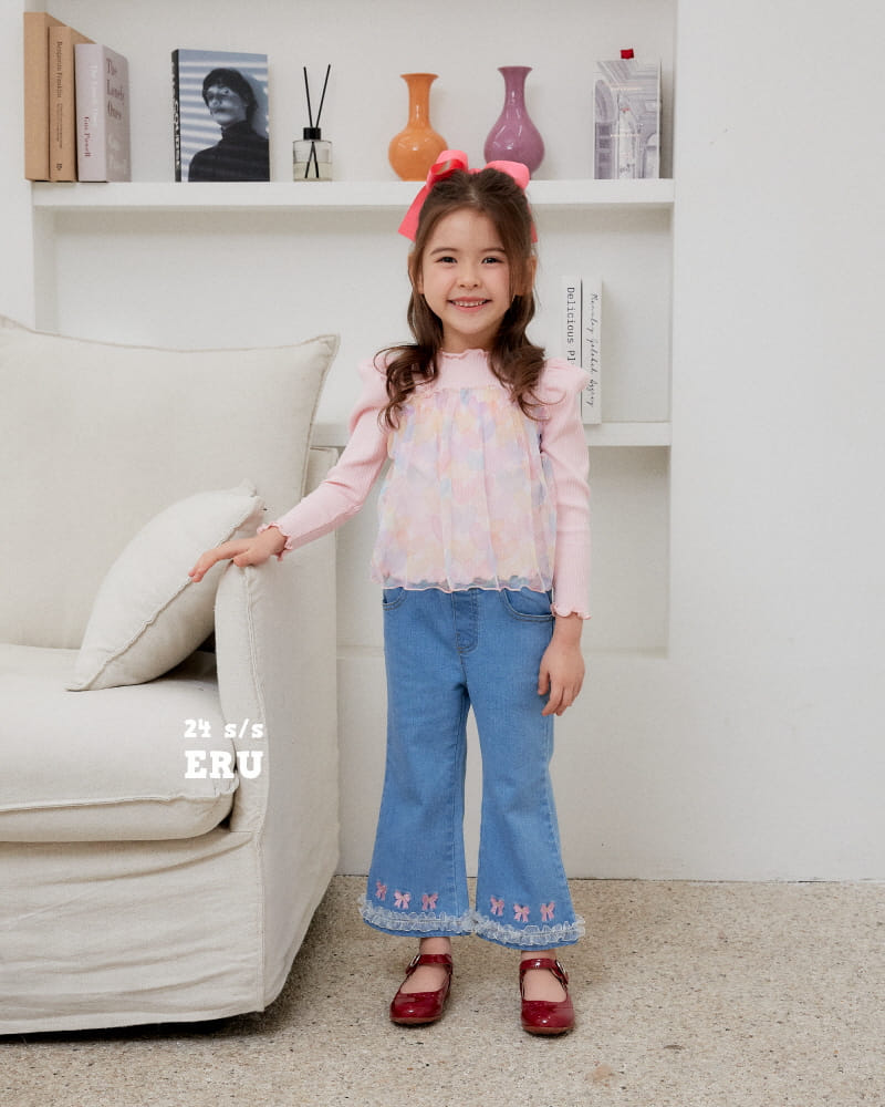 e.ru - Korean Children Fashion - #kidsstore - Denim Span Ribbon Pants - 2