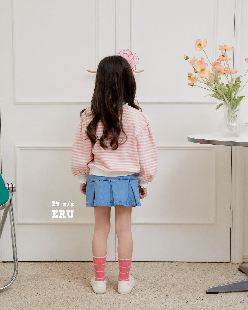 e.ru - Korean Children Fashion - #magicofchildhood - Denim Span Ribbon Skirt - 2