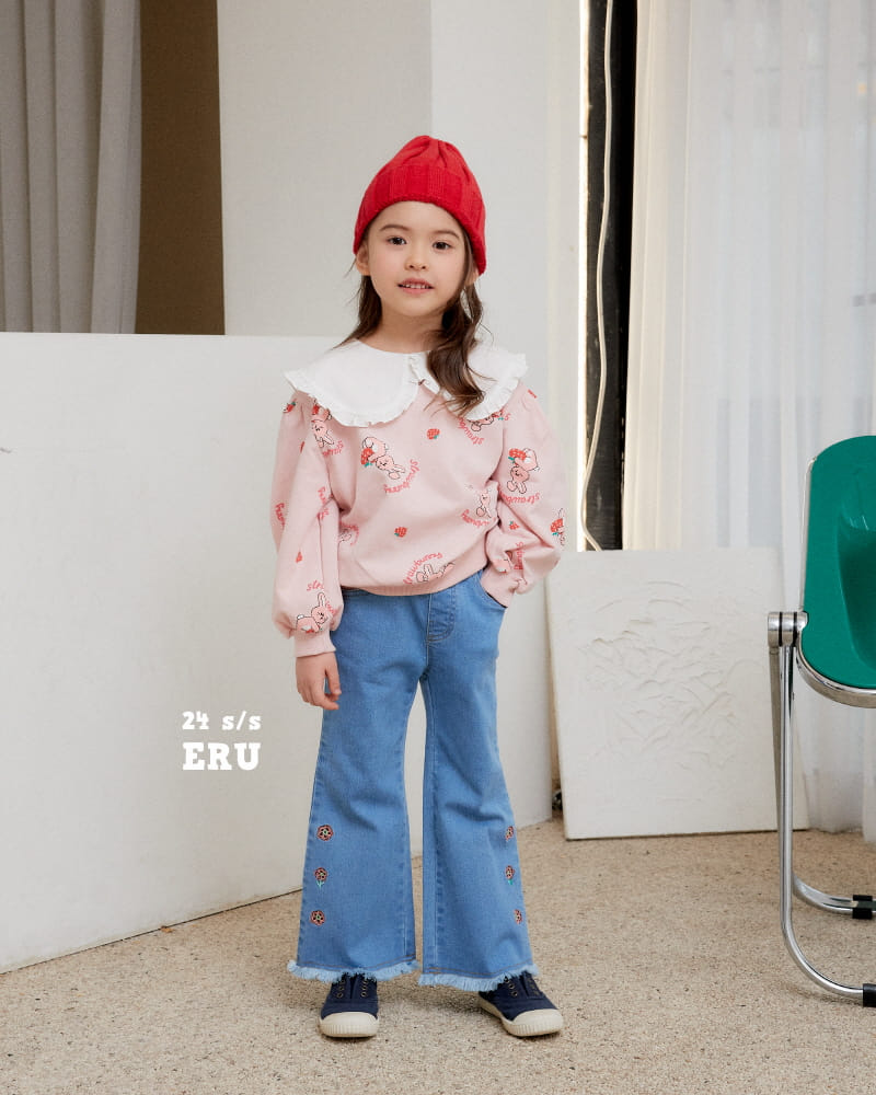 e.ru - Korean Children Fashion - #minifashionista - Denim Span Rose Pants - 6