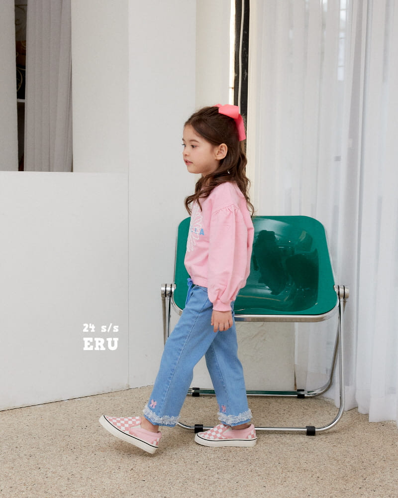 e.ru - Korean Children Fashion - #prettylittlegirls - Denim Span Ribbon Pants - 8