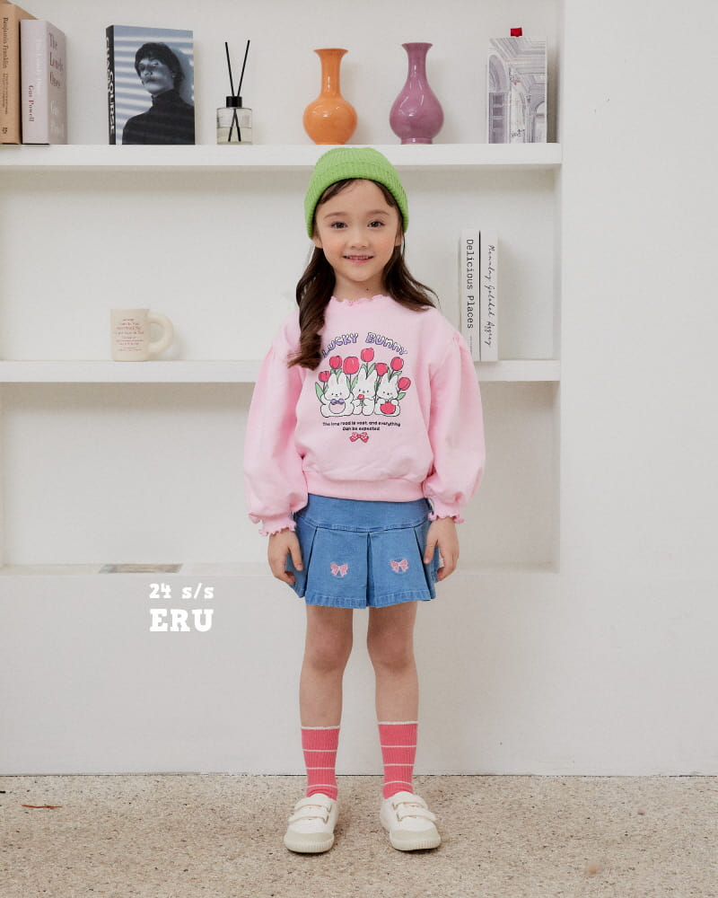 e.ru - Korean Children Fashion - #minifashionista - Denim Span Ribbon Skirt - 4