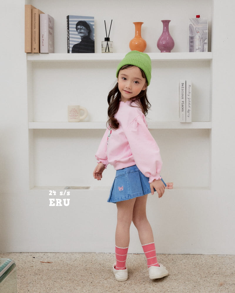 e.ru - Korean Children Fashion - #stylishchildhood - Denim Span Ribbon Skirt - 7