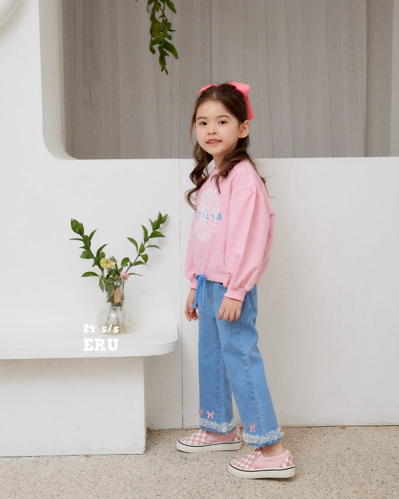 e.ru - Korean Children Fashion - #todddlerfashion - Denim Span Ribbon Pants - 9