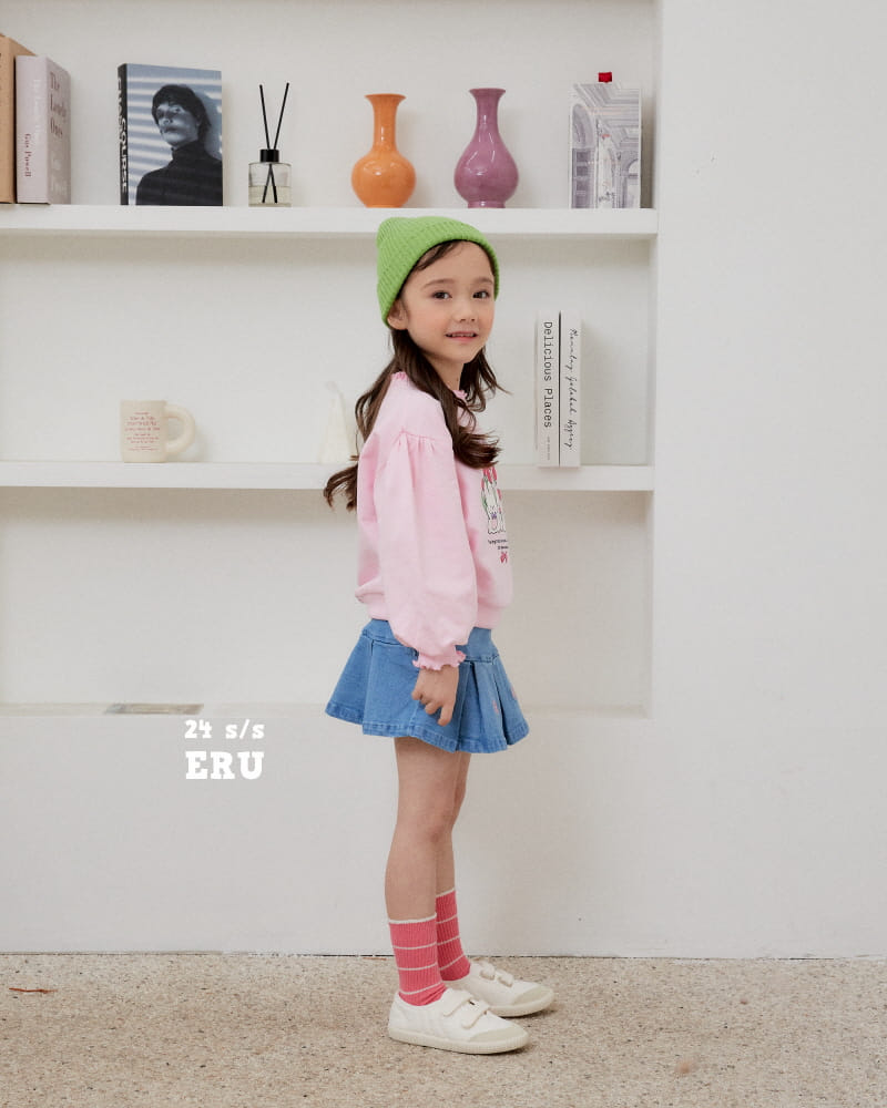 e.ru - Korean Children Fashion - #todddlerfashion - Denim Span Ribbon Skirt - 5