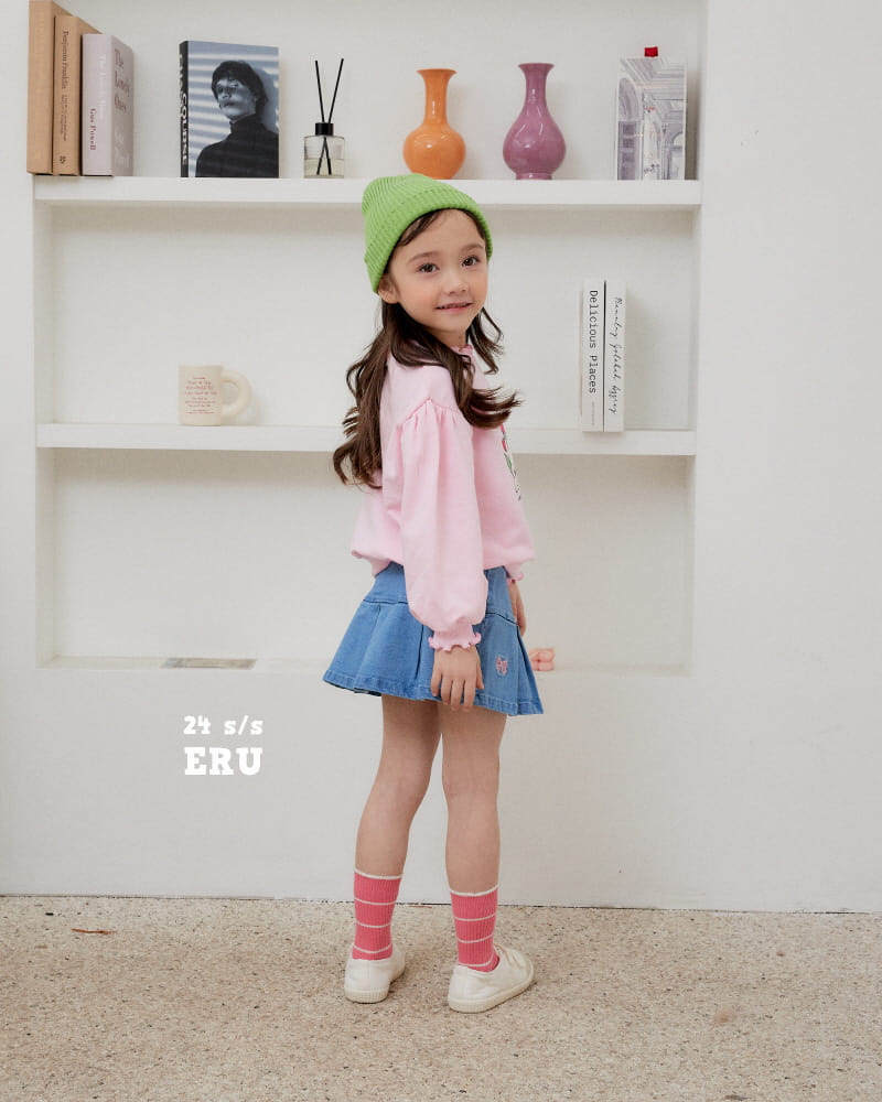 e.ru - Korean Children Fashion - #toddlerclothing - Denim Span Ribbon Skirt - 6