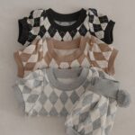 Argyle Baby Top Bottom Set