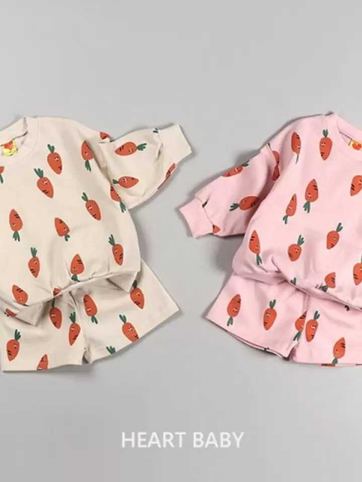 Carrot Shorts Top Bottom Set