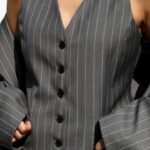 Wide Pin Stripe Set Up Suit Vest