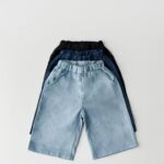 Denim Wide Cropped Shorts