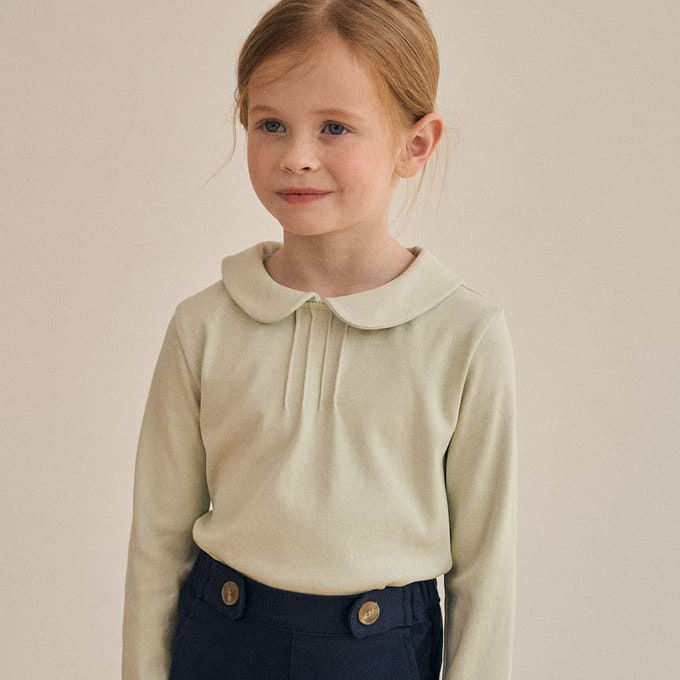 A-Market - Korean Children Fashion - #childofig - Collar Pintuck Tee