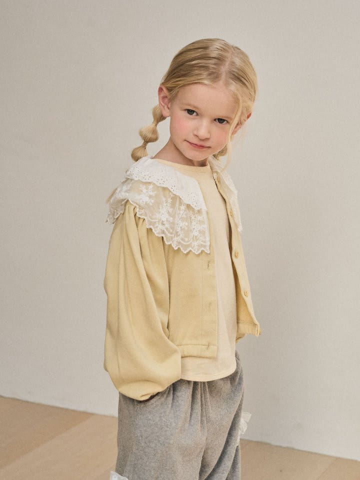 A-Market - Korean Children Fashion - #magicofchildhood - Lace Terry Cardigan - 3